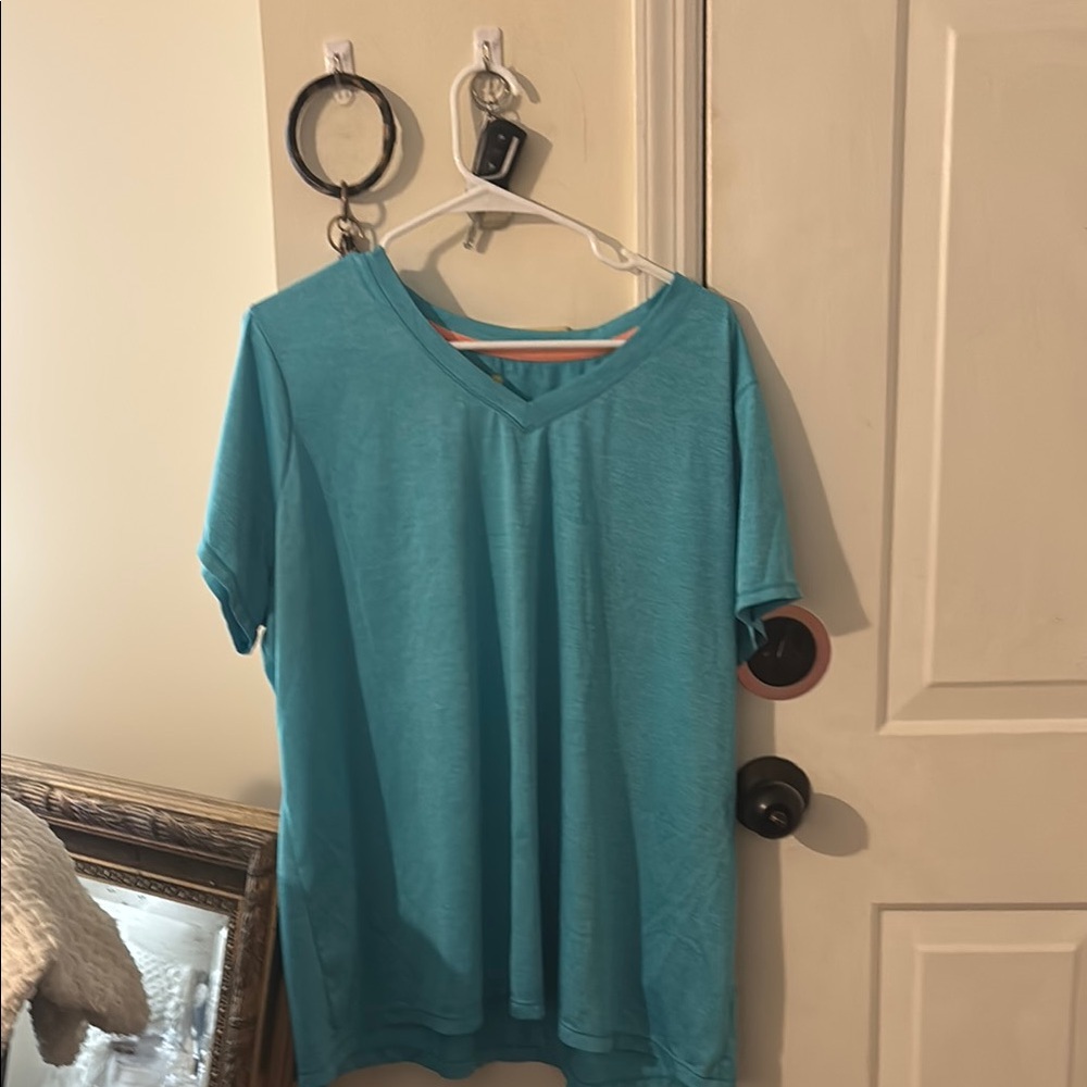 Teal V-Neck T-Shirt